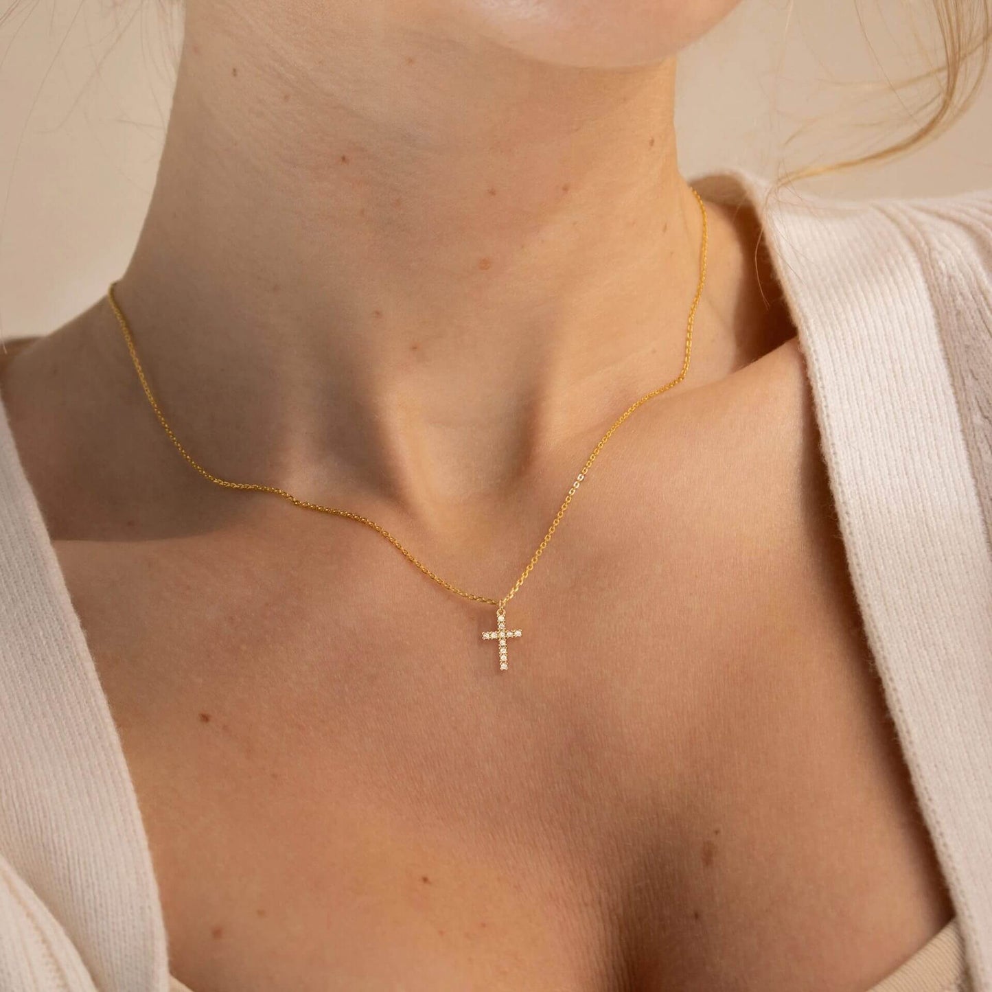 Elegant Inlay Cross Necklace