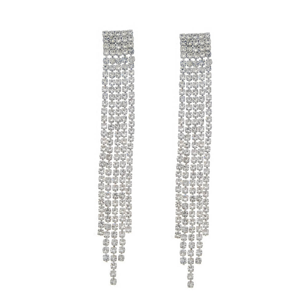 Exquisite Rhinestone Tassel Earrings