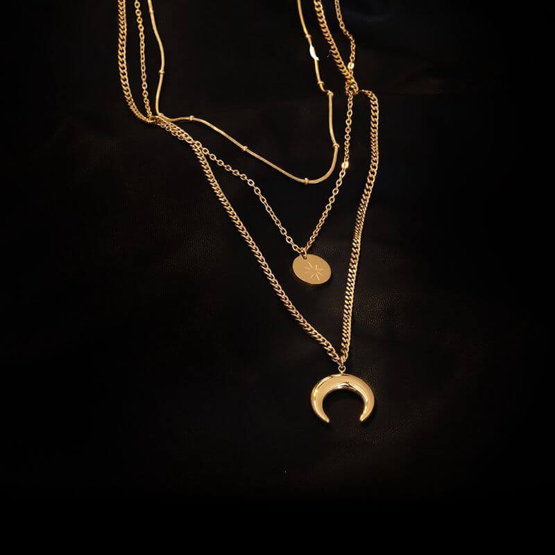 Elegant Moon Star Necklace